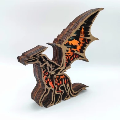 Sculpture dragon en bois