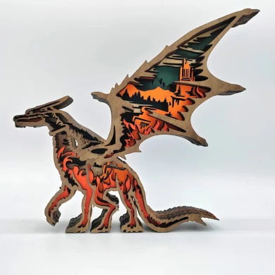 Sculpture dragon en bois