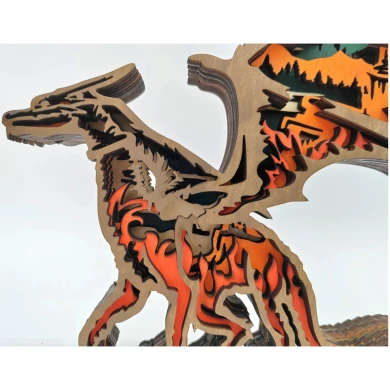 Sculpture dragon en bois