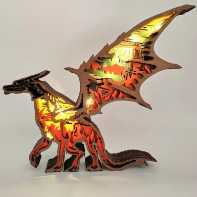 Sculpture dragon en bois