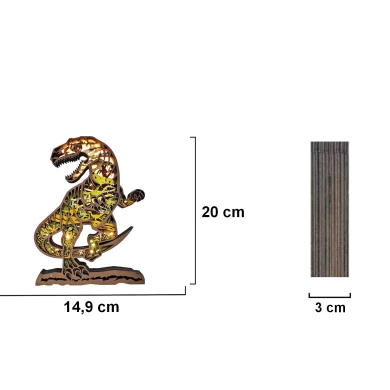 Sculpture dinosaure vélociraptor en bois - USB