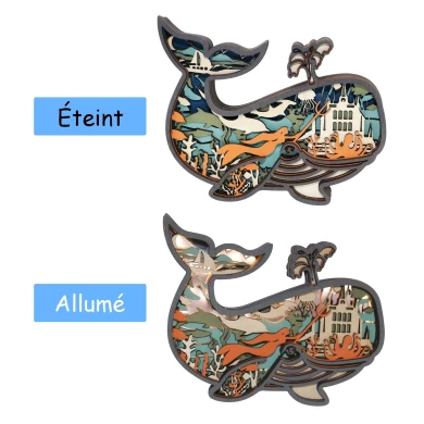 Sculpture baleine en bois - USB