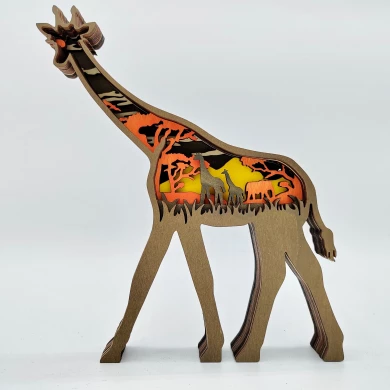 Sculpture girafe en bois